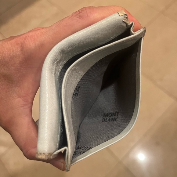 MONTBLANC VINTAGE leather ice white flap card holder RARE - Picture 11 of 12